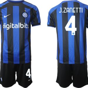 Herren Inter Mailand 2022-2023 Heimtrikot Blau Fußball Trikot Outlet| J.ZANETTI 4