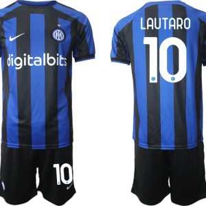 Herren Inter Mailand 2022-2023 Heimtrikot Blau Trikotsatz Online Bestellen mit Aufdruck LAUTARO 10