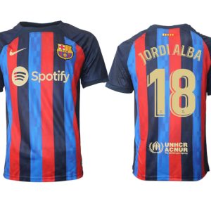 JORDI ALBA 18 FC Barcelona 2022/23 Home Kit Heimtrikot Kurzarm für Herren