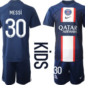 Kinder Paris Saint Germain PSG Heimtrikots 2022-2023 Trikotsatz in Blau MESSi 30