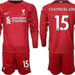 Neues FC Liverpool 2022-23 Heimtrikot in rot Fußballtrikots Set CHAMBERLAIN 15