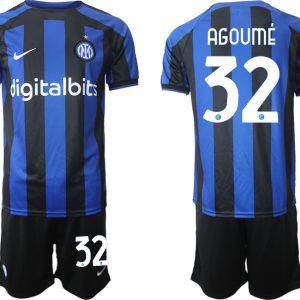 Neues Inter Mailand 2022-2023 Heimtrikot Blau für Herren Trikotsatz AGOUMÉ 32