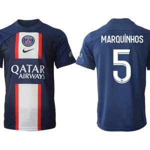 Paris Saint Germain PSG für die Saison 22-23 Herren Heimtrikot mit Aufdruck MARQUiNHOS 5