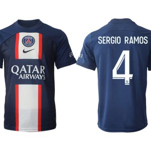 Paris Saint Germain PSG für die Saison 22-23 Herren Heimtrikot mit Aufdruck SERGIO RAMOS 4