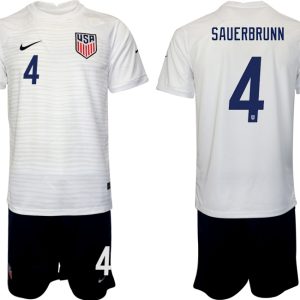 USA Fußballtrikot Kaufen Heimtrikot WM 2022 Weiß Schwarz für Herren SAUERBRUNN 4