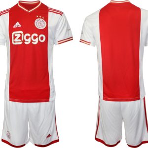 Ajax Amsterdam Heimtrikot 2022/23 weiß rot Trikotsatz Kurzarm + Kurze Hosen Herren