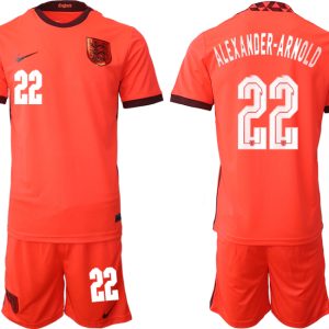 England Trikot Away Frauen EM 2022 Orange Trikotsatz Kurzarm + Kurze Hosen ALEXANDER-ARNOLD 22