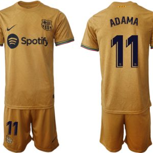 FC Barcelona 2022-23 Auswärtstrikot goldene Away Shirt für Herren ADAMA 11