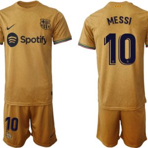 FC Barcelona 2022-23 Auswärtstrikot goldene Away Shirt für Herren MESSI 10