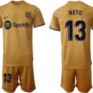 FC Barcelona 2022-23 Auswärtstrikot goldene Away Shirt für Herren NETO 13