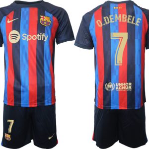 FC Barcelona 22/23 Heimtrikot dunkelblau Fußballtrikot für Herren O.DEMBELE 7