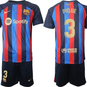 FC Barcelona 22/23 Heimtrikot dunkelblau Fußballtrikot für Herren PIQUE 3