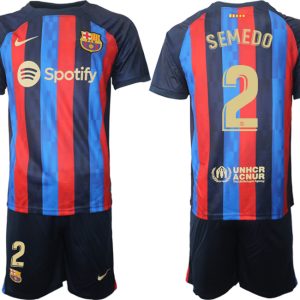 FC Barcelona 22/23 Heimtrikot dunkelblau Fußballtrikot für Herren SEMEDO 2