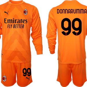 Fußballtrikot für Herren AC Milan Goalkeeper 2022-23 orange Langarm + Kurze Hosen DONNARUMMA 99