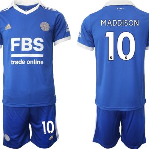 Fußballtrikot für Herren Leicester City 2022-23 Heimtrikot blau weiß Trikotsatz MADDISON 10