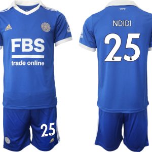 Fußballtrikot für Herren Leicester City 2022-23 Heimtrikot blau weiß Trikotsatz NDIDI 25