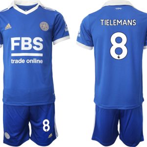 Fussballtrikots Günstig Leicester City 2022-23 Heimtrikot blau weiß Kurzarm + Kurze Hosen TIELEMANS 8