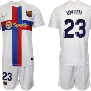 Günstig Fußballtrikots FC Barcelona 2022/23 Ausweichtrikot weiß für Herren UMTITI 23