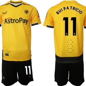 Herren Castore Wolverhampton Wanderers F.C. 2022-23 Heimtrikot Gelb Kurzarm + Kurze Hosen Rui Patricio 11