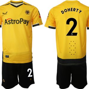 Herren Castore Wolverhampton Wanderers F.C. 2022-23 Heimtrikot Gelb Trikotsatz DOHERTY 2