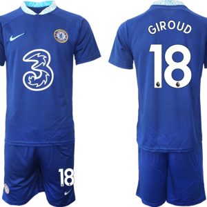 Herren Chelsea FC 22-23 Heimtrikot blau Online Bestellen mit Aufdruck GIROUD 18