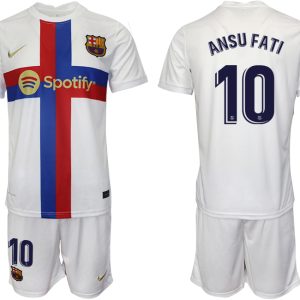 Herren FC Barcelona 2022/23 Ausweichtrikot weiß Online Kaufen ANSU FATI 10