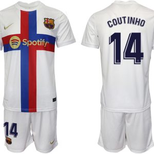 Herren FC Barcelona 2022/23 Ausweichtrikot weiß Online Kaufen COUTINHO 14