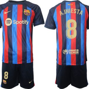 Herren FC Barcelona 22/23 Heimtrikot dunkelblau FußballTrikot Outlet A.INIESTA 8