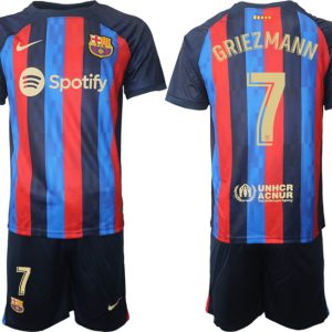 Herren FC Barcelona 22/23 Heimtrikot dunkelblau FußballTrikot Outlet GRIEZMANN 7