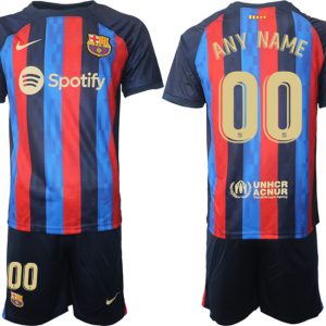 Herren FC Barcelona 22/23 Heimtrikot dunkelblau Kurzarm + Kurze Hosen