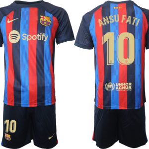 Herren FC Barcelona 22/23 Heimtrikot dunkelblau Trikotsatz Online Kaufen ANSU FATI 10