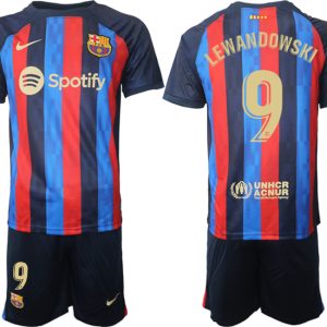 Herren FC Barcelona 22/23 Heimtrikot dunkelblau Trikotsatz Online Kaufen LEWANDOWSKI 9