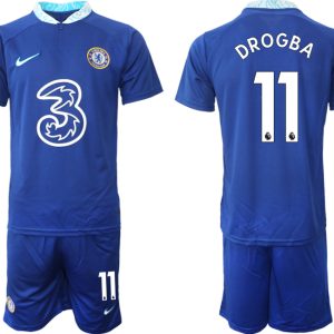 Herren Fussballtrikots Chelsea FC 22-23 Heimtrikot blau Online Bestellen mit Aufdruck DROGBA 11