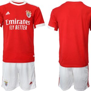 Herren Fußballtrikots SL Benfica Lissabon Heimtrikot 2022/23 rot Kurzarm + Kurze Hosen