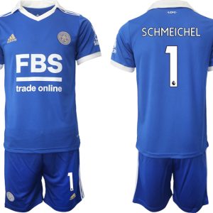 Herren Leicester City 2022-23 Heimtrikot blau weiß Trikotsatz Bestellen mit Aufdruck SCHMEICHEL 1