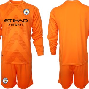 Manchester City Torwarttrikot für Herren 2022/23 langarm Orange Trikotsatz