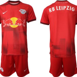 Neue RB Leipzig Auswärtstrikot für 2022-23 Rot Günstig Fussballtrikots Set