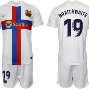 Neuen Fußballtrikots FC Barcelona 2022/23 Ausweichtrikot weiß für Herren Braithwaite 19