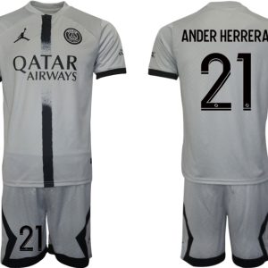 Fußballtrikot für Herren Paris Saint-Germain 22-23 Auswärtstrikot Graue ANDER HERRERA 21