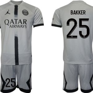 Fußballtrikot für Herren Paris Saint-Germain 22-23 Auswärtstrikot Graue BAKKER 25