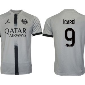 Fußballtrikot für Herren Paris Saint Germain PSG Auswärtstrikot 2022/23 Grau iCARDi 9