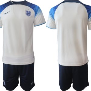 Herren Heimtrikot England 2022 World Cup weiß blau FußballTrikot Outlet