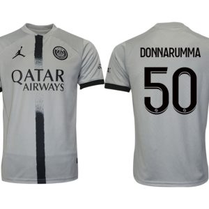 Herren Paris Saint Germain PSG Auswärtstrikot 2022/23 Grau Neuen Fussballtrikots DONNARUMMA 50