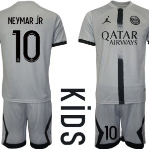 Kinder Fußball Trikot Paris Saint-Germain PSG 22-23 Auswärtstrikot Trikotsatz mit Aufdruck NEYMAR JR 10