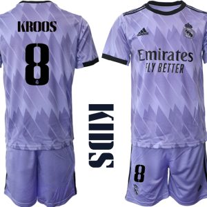 KROOS 8 Real Madrid Auswärtstrikot 2022/23 Trikot Away Lila für Kinder