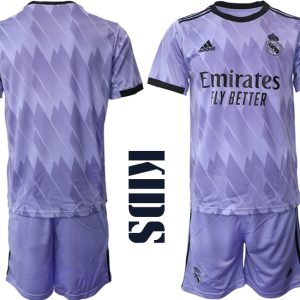 Real Madrid Auswärtstrikot 2022/23 Trikot Away Lila für Kinder günstig kaufen