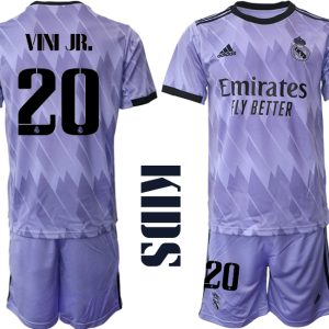 Real Madrid Auswärtstrikot 2022/23 Trikot Away Lila für Kinder VIN JR. 20