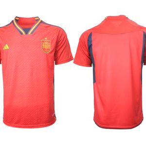 Spanien WM 2022 Heimtrikot Teampower Rot Kurzarm Herren Fußball Trikot