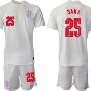 2022 UEFA European England Women’s Euro Heimtrikot Kurzarm mit Aufdruck SAKA 25