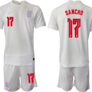 2022 UEFA European England Women’s Euro Heimtrikot Kurzarm mit Aufdruck SANCHO 17